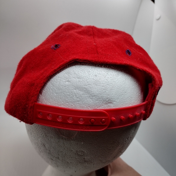 Disney Vintage Style Mickey Mouse Unlimited Purple Red  Vintage Mickey Mouse Disney Snap Back Hat Cap Rare Made In USA Wool Red & Purple